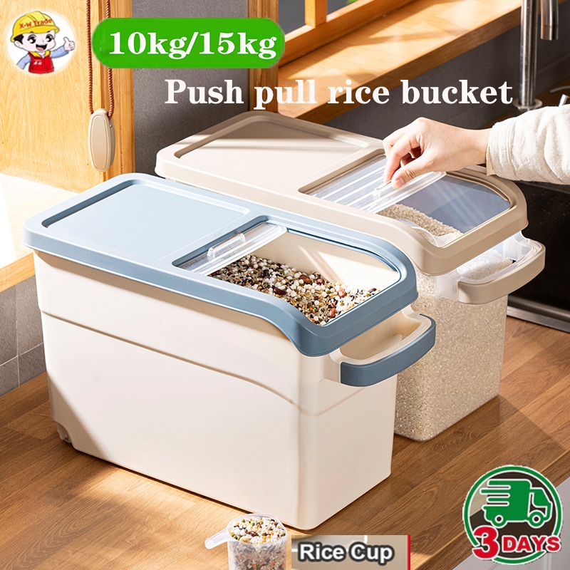 15kgRice Storage Box Grain Container Household Cereal Rice Bucket ...