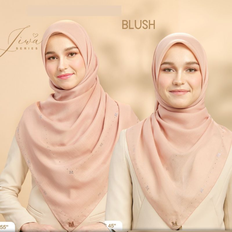 MINAZ JIWA | IRIS Bawal Plain Stone • Bidang 45" dan 55" Tudung Labuh