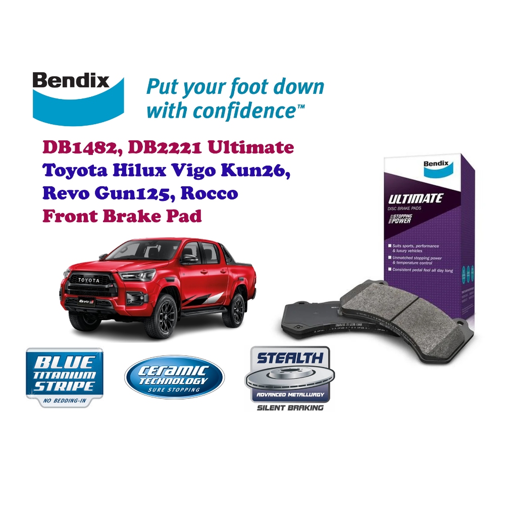 Hilux Revo, Roco GUN125 GUN126 Bendix Ultimate King Brake Disc Pad ...