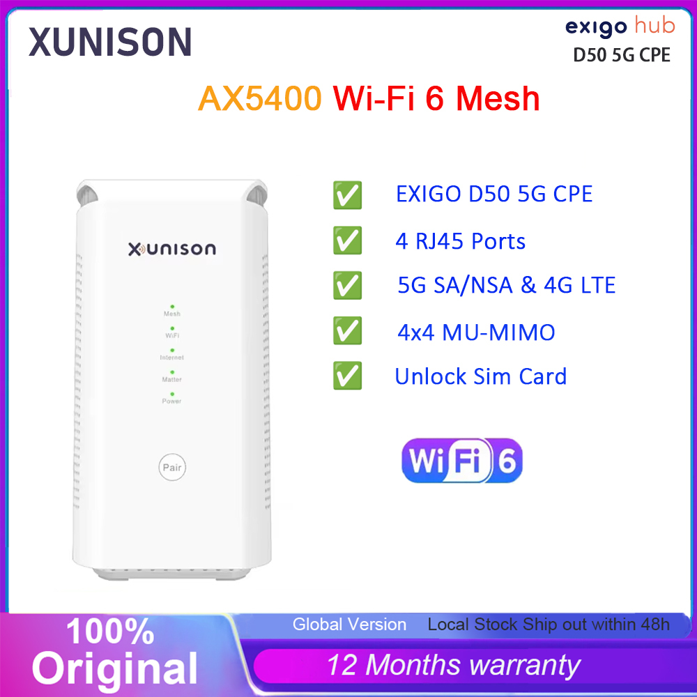 Unlocked XUNISON EXIGO HUB D50 5G MODEM AX5400 WIFI6 MESH ROUTER ...