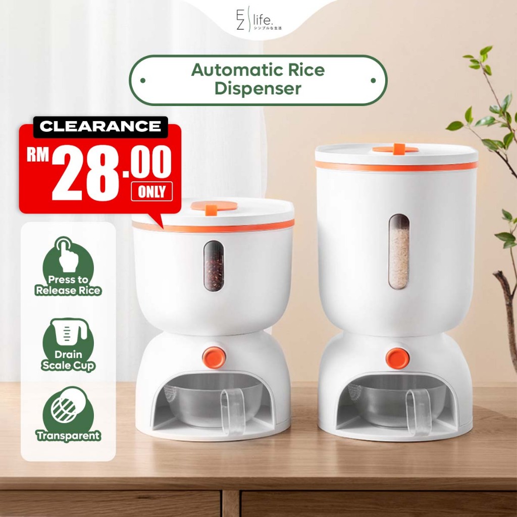 60% Off Clearance Ezlife Bekas Beras Automatic Rice Dispenser Rinsing ...