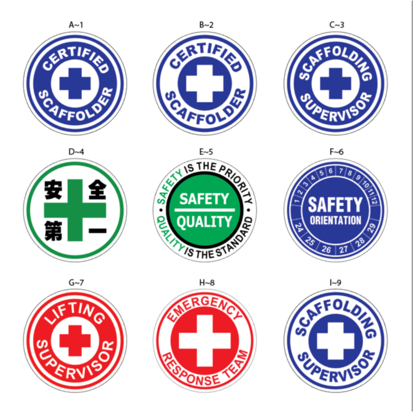 Safety Sticker Helmet Multi Sign Logo ( 3M GLOSS WHITE / REFLECTIVE ...