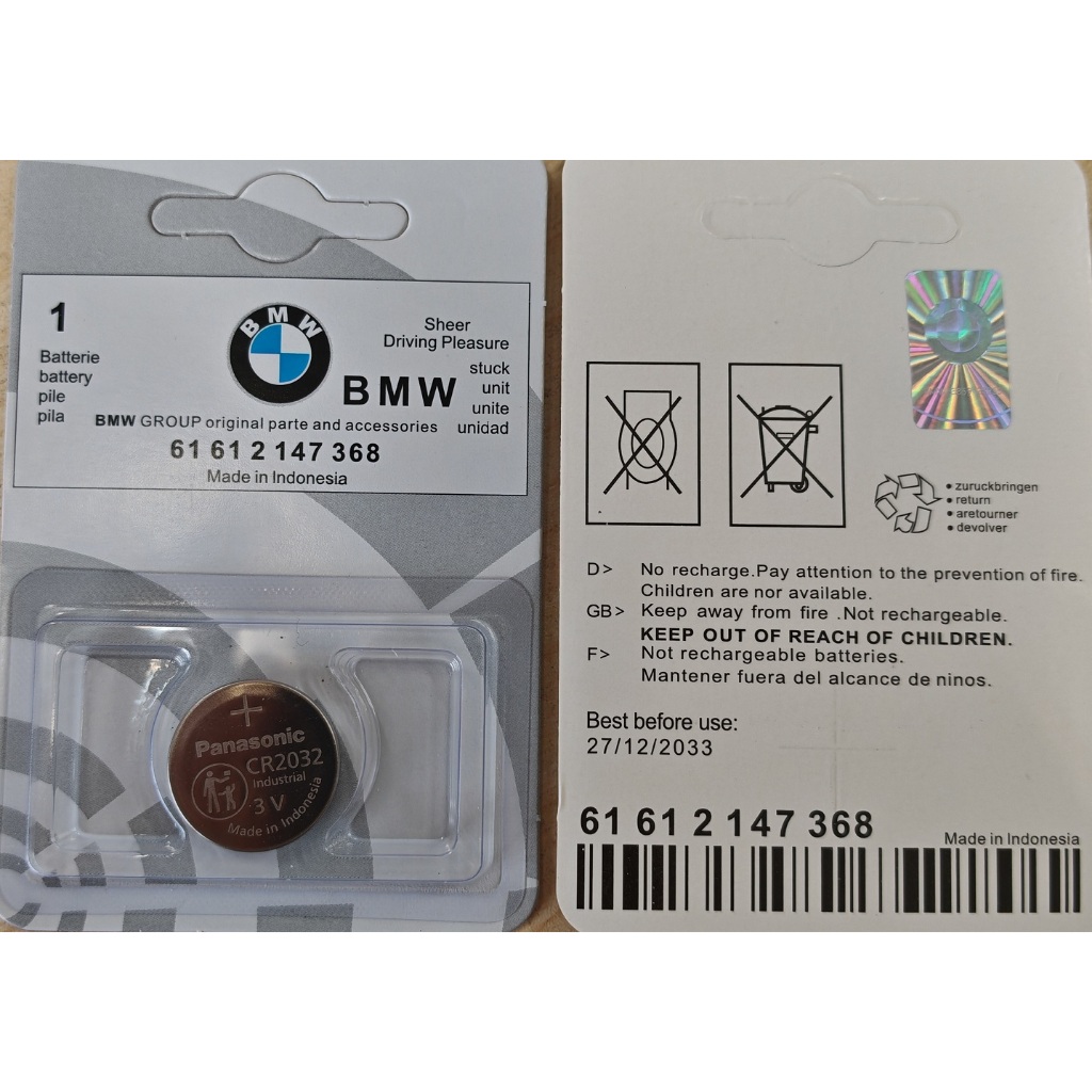 thumbnail image 2 of 2x LIR2025 Rechargeable Batteries 3.6V 90° – For BMW Key Fobs E39 E46 E53 E60 E65 E87 E90 E91 E92 2 of 5