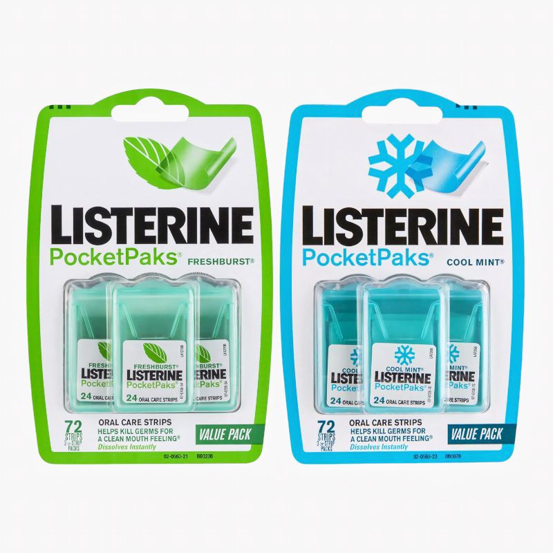 Listerine Pocketpaks Oral Care Strips Value Pack 72 (Exp 10/2025 ...