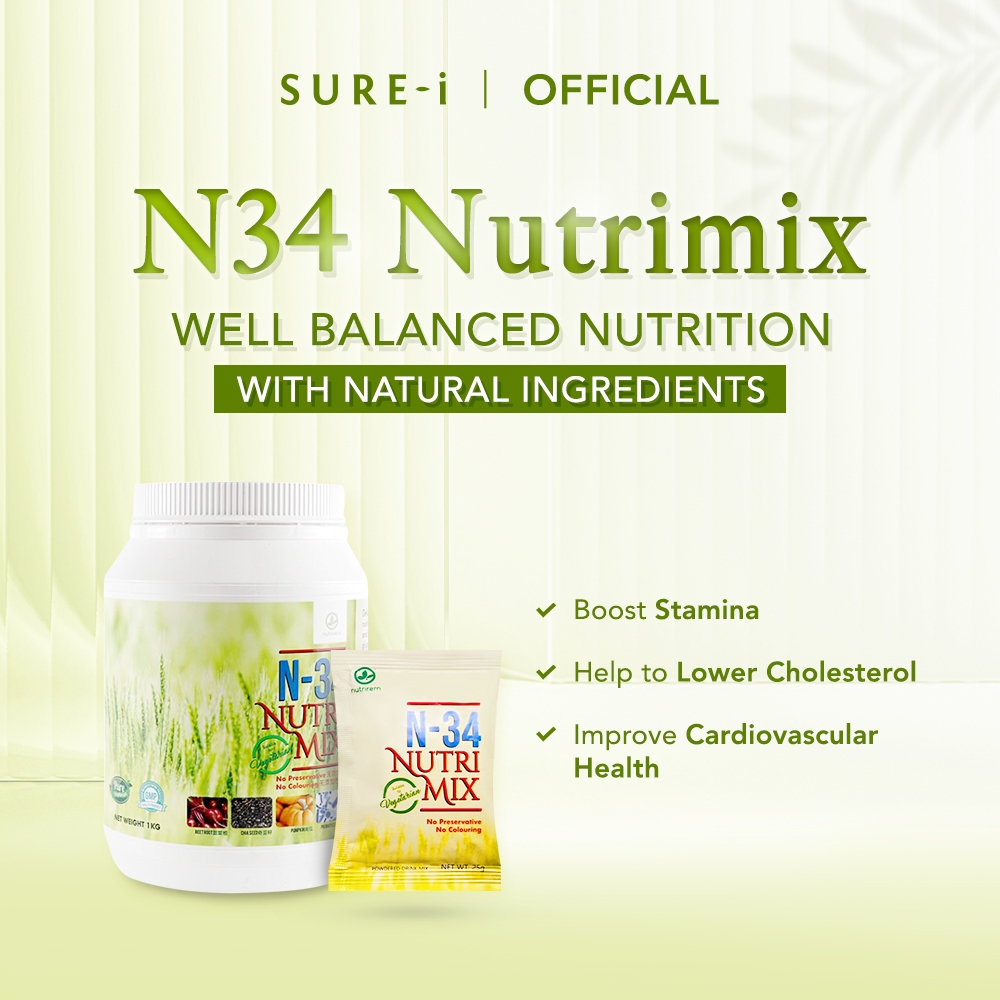 【SURE-i】 N34 Sachets Multi Grains Gluten Free Natural Meal Replacement ...