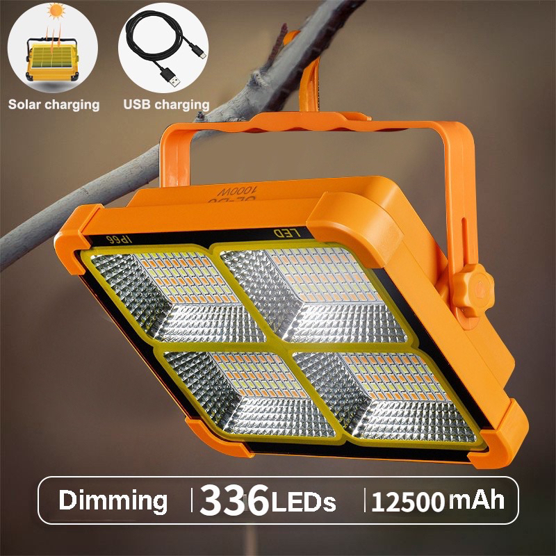 288LED 20000W Portable LED Work Light USB Rechargeable Solar Work ...
