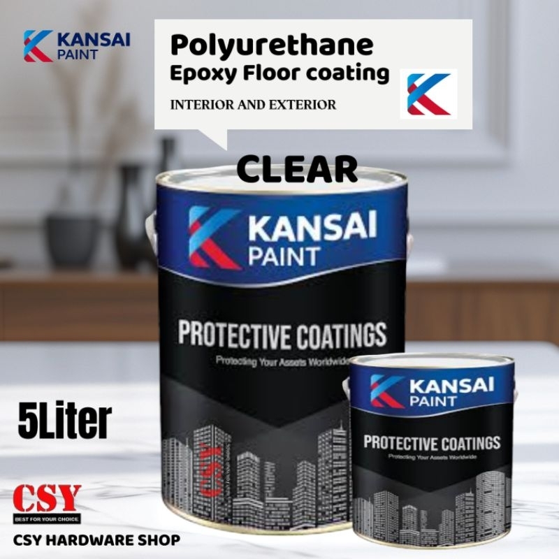 KANSAI PAINT EPOXY PLC 310 PU CLEAR 5LITER / Clear Lantai luar