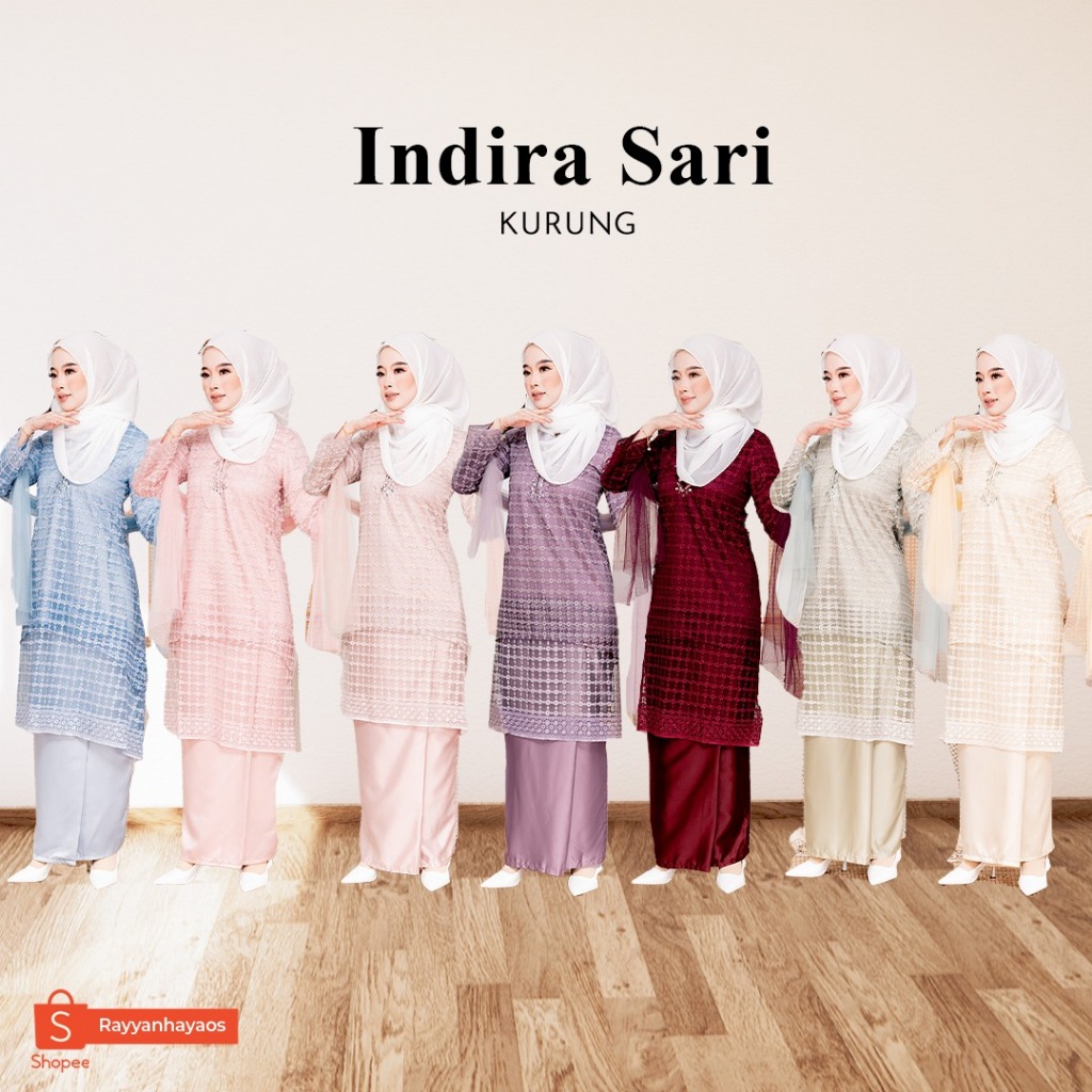 RAYA SERIES Rayyan Haya’ Indira Sari Kurung Lace with Selendang Baju ...