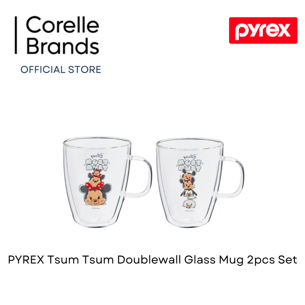 PYREX Tsum Tsum Doublewall Glass Mug 2pcs Set | Shopee Malaysia