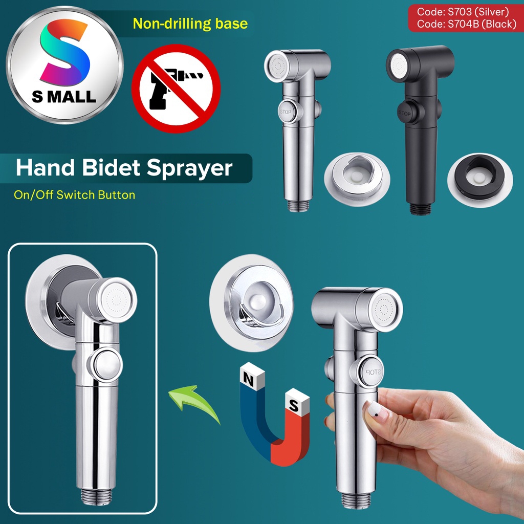 S MALL HAND BIDET SPRAY on/off Stop Switch Button for Toilet Bathroom ...