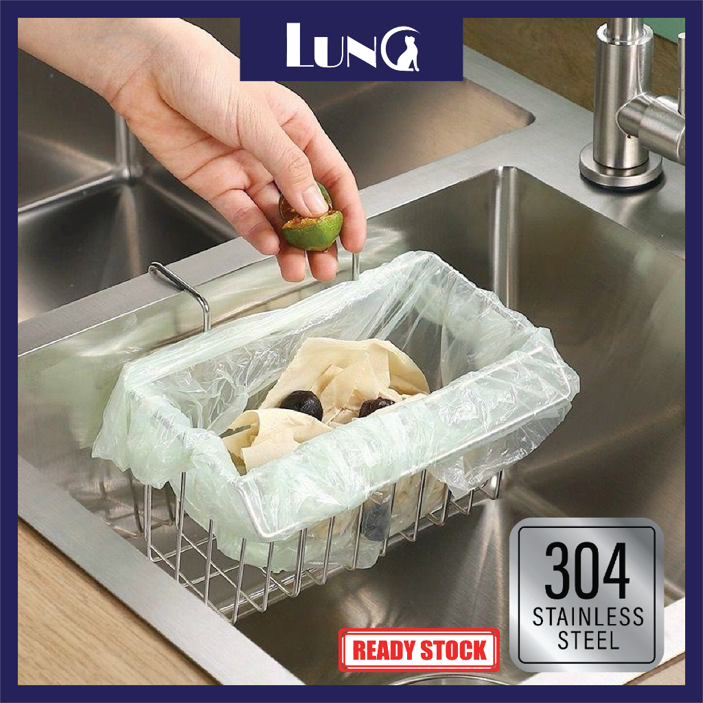 304 Stainless Steel Sink Sponge Rack Drain Sponge Holder Food Waste ...