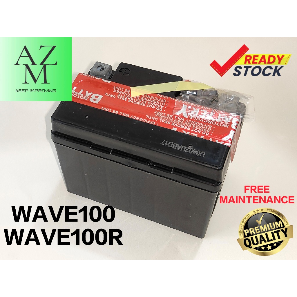 HONDA WAVE100 / WAVE100R MOTORCYCLE BATTERY ( FREE MAINTENANCE ...