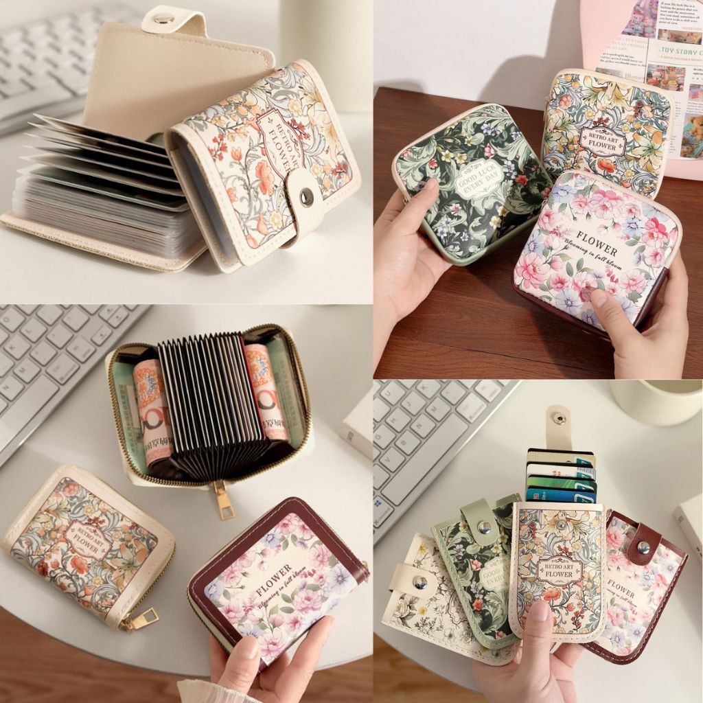 🇲🇾Ready Stock🇲🇾Korea Style Floral Art Printed Card Holder Women Wallet ...