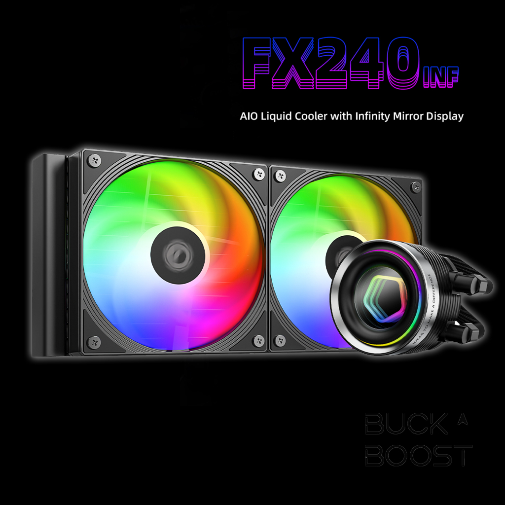 ID-COOLING FX240 PRO Vloeibare CPU-koeler voor desktop - 240 mm AIO-koeler, 2 x 120 mm hoog-efficiënte ventilatoren, speciaal CD-patroon pompheader, compatibel met Intel en AMD