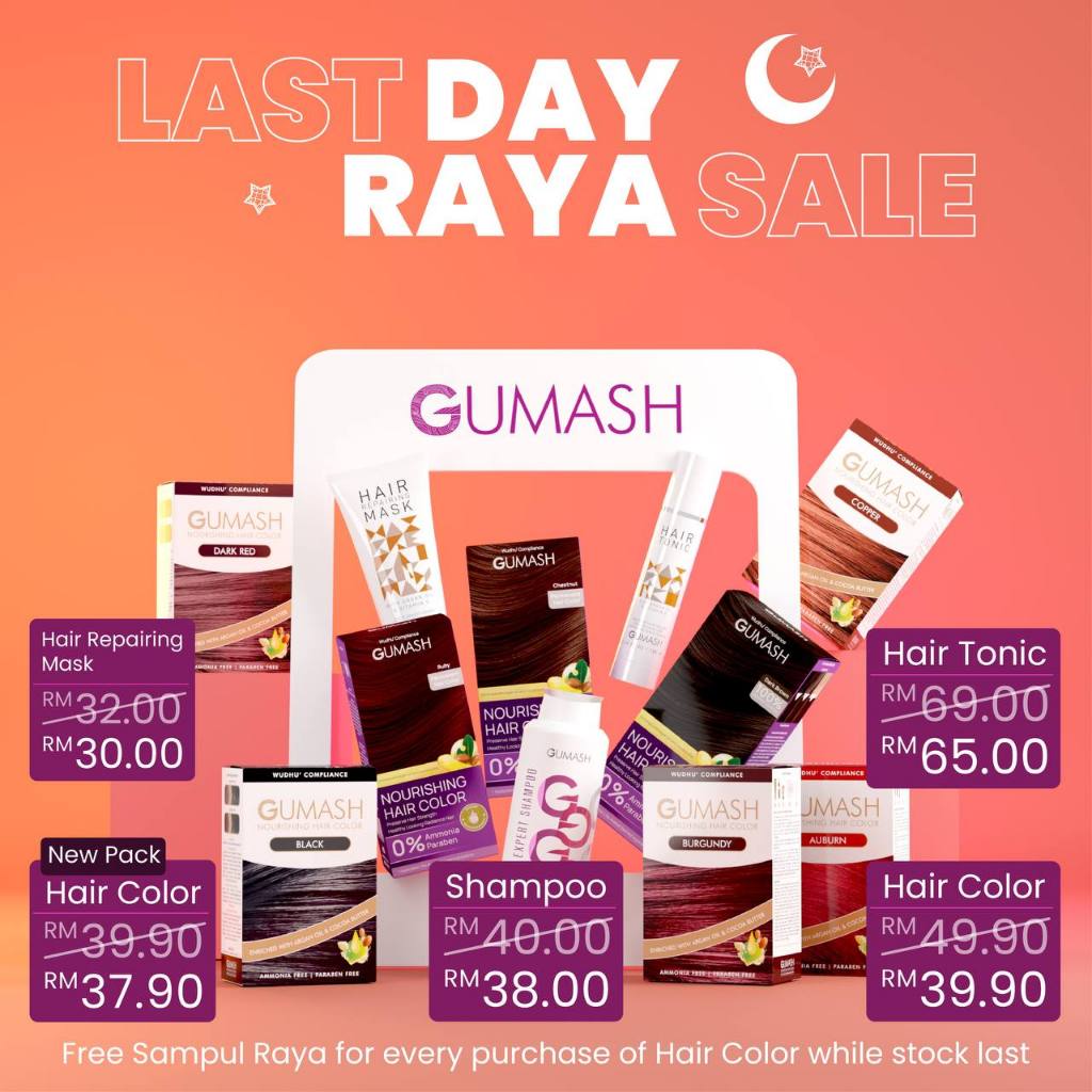 GUMASH RUBY Hair Color Pewarna Rambut Halal Telap Air Sah Solat Hair ...