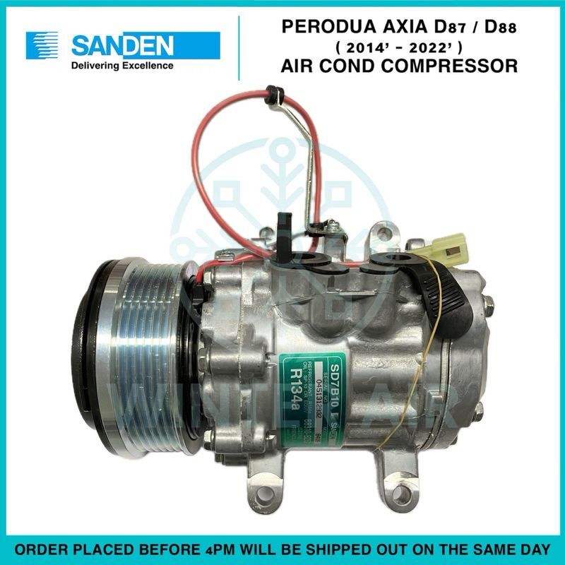 Perodua Axia D87 / D88 (2014’-2022’) • (Sanden) Air Cond Compressor ...