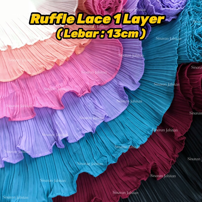 Ruffle Lace 1 Layer - Lebar 5.5 inci (13cm) | Shopee Malaysia