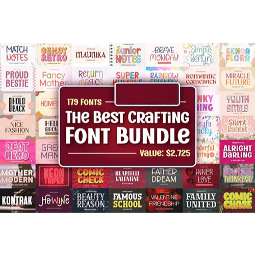The Best Crafting Font Bundle - 179 Premium Fonts | Shopee Malaysia