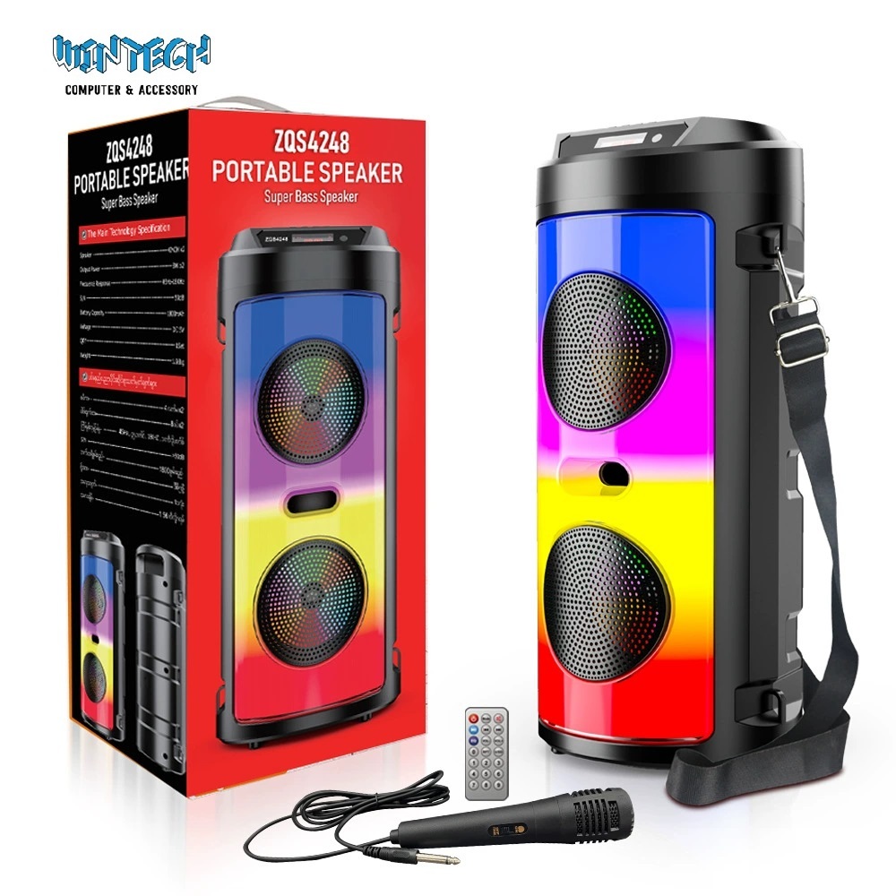 ZQS4248 Wireless Portable Bluetooth Speaker With Led Light With Mic [4 ...
