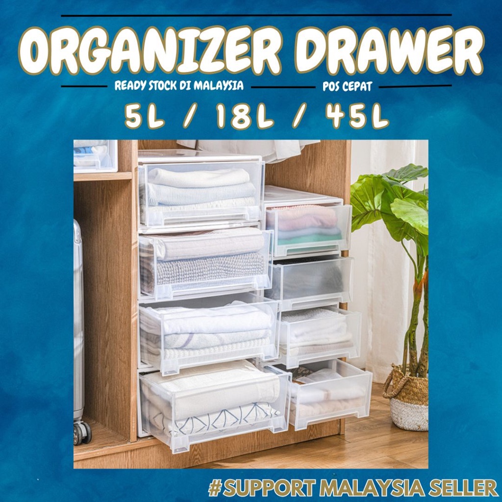 Multipurpose Wardrobe Clothes Stackable Plastic Storage Box Drawer ...