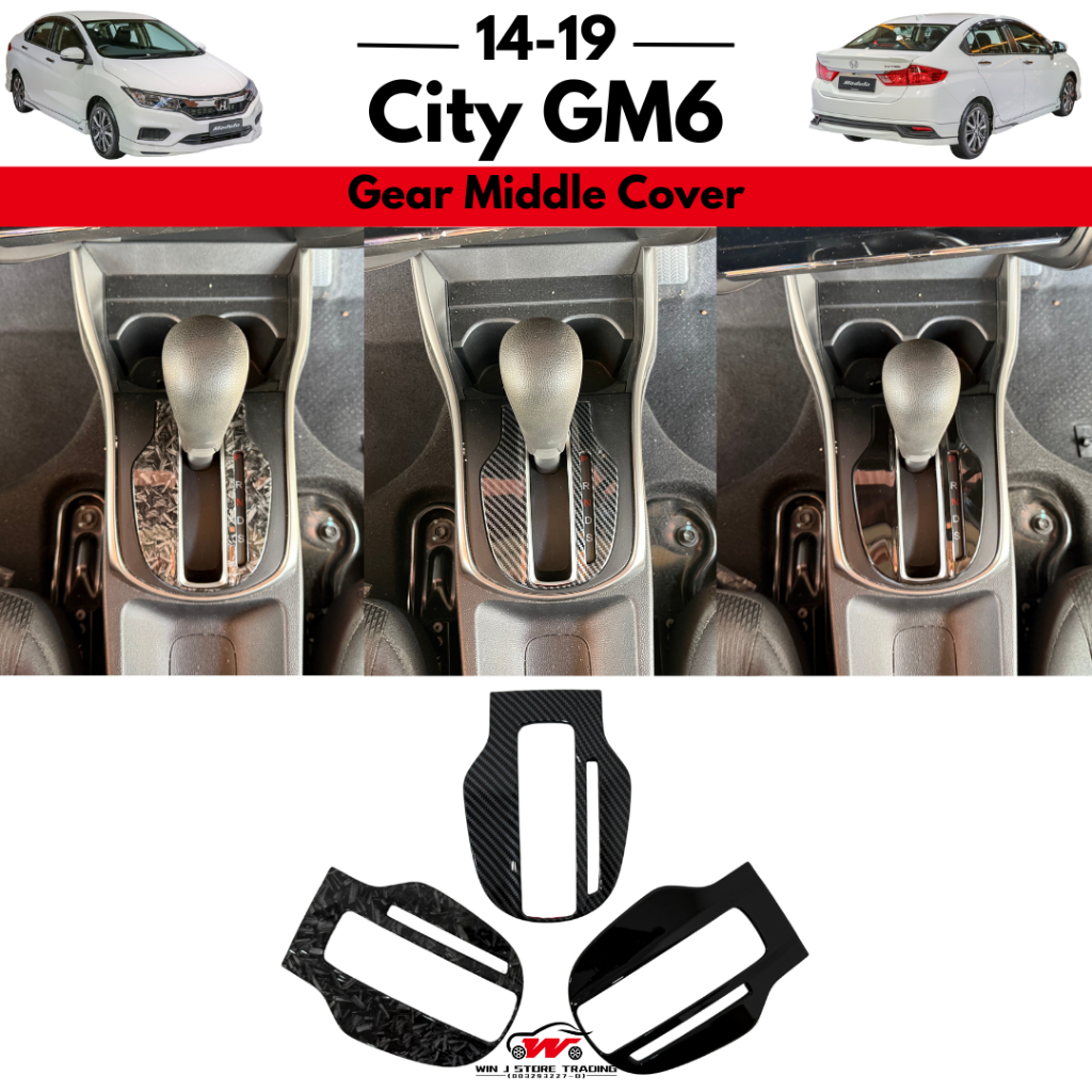 Honda City Gm6/FL 2014-2019 Forged Carbon Trim&Glossy Black Gear Middle ...