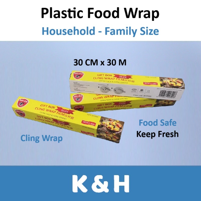 Filem Cling Wrap / Plastic Food Wrapping Cling Wrap Film Roll Household ...