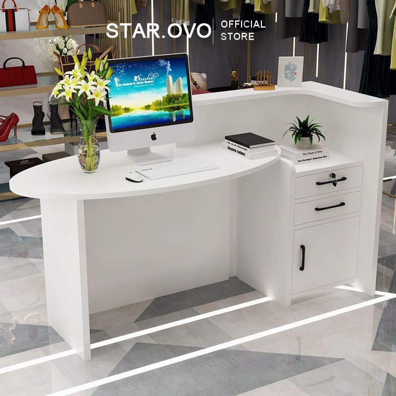 Cashier Counter Table Commercial Reception Wooden Desk Office ...