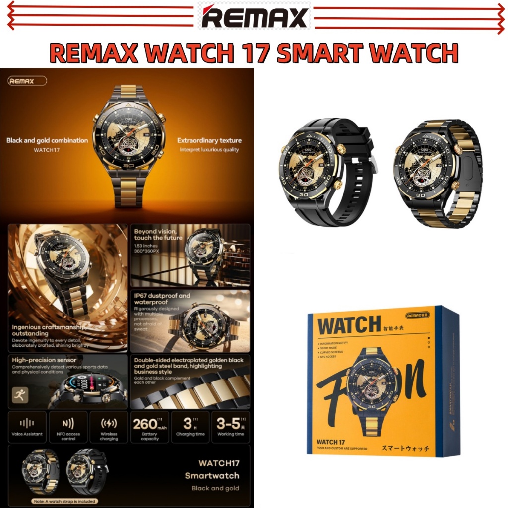 (NO COD) REMAX JAM TANGAN WATCH 17 REMAX WATCH 17 Push and Custom Smart ...