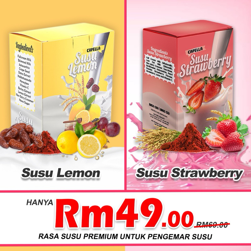 Capella Susu Lemon / Strawberry Original HQ | Shopee Malaysia