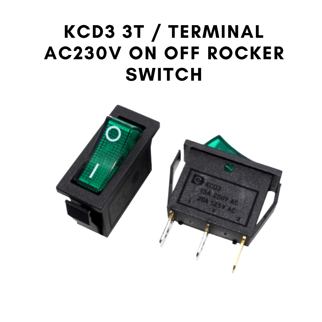 KCD3 3T / Terminal AC230V On Off Rocker Switch | Shopee Malaysia