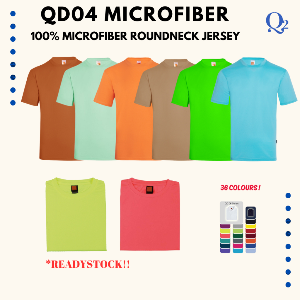 QD04 Short Sleeve Microfiber Quick Dry Unisex Jersey Men Women
