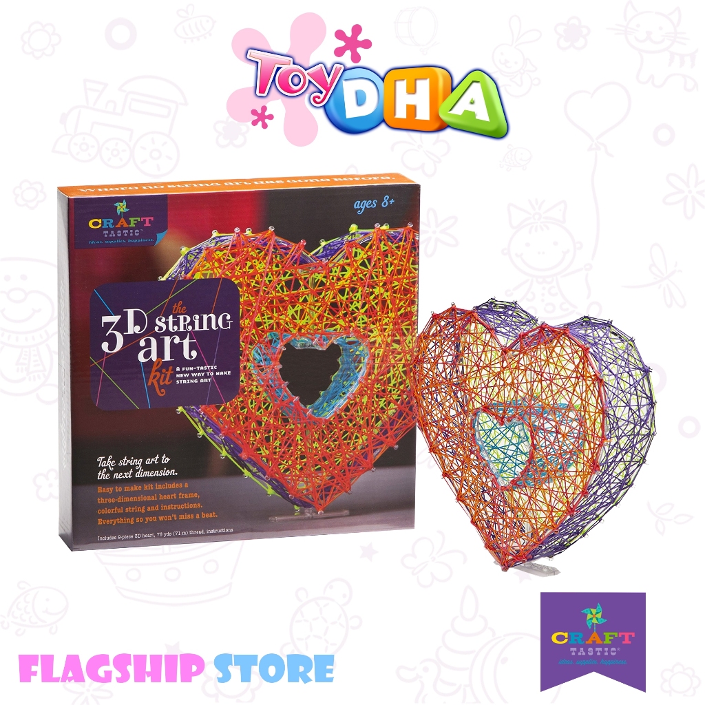 Craft Tastic DIY 3D String Heart Art & Crafts Kit Activity Set CT1504 ...
