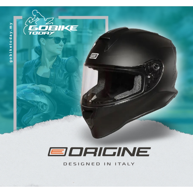 ORIGINE FULL FACE HELMET Dinamo Matt Black Aerodynamic ECE Certified,  Anti-Scratch Visor