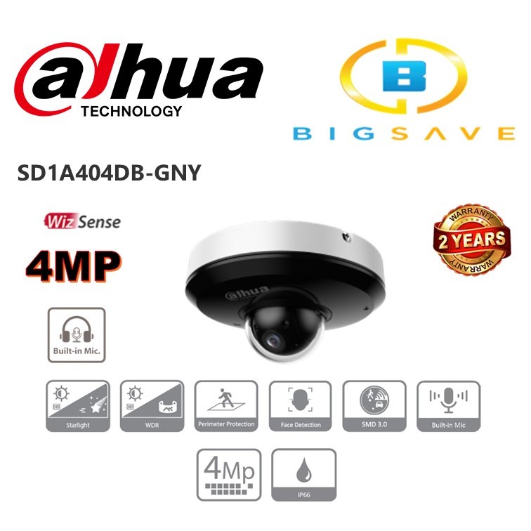DAHUA 4MP SD1A404DB-GNY 4X STARLIGHT IR WIZSENSE NETWORK PTZ CAMERA ...