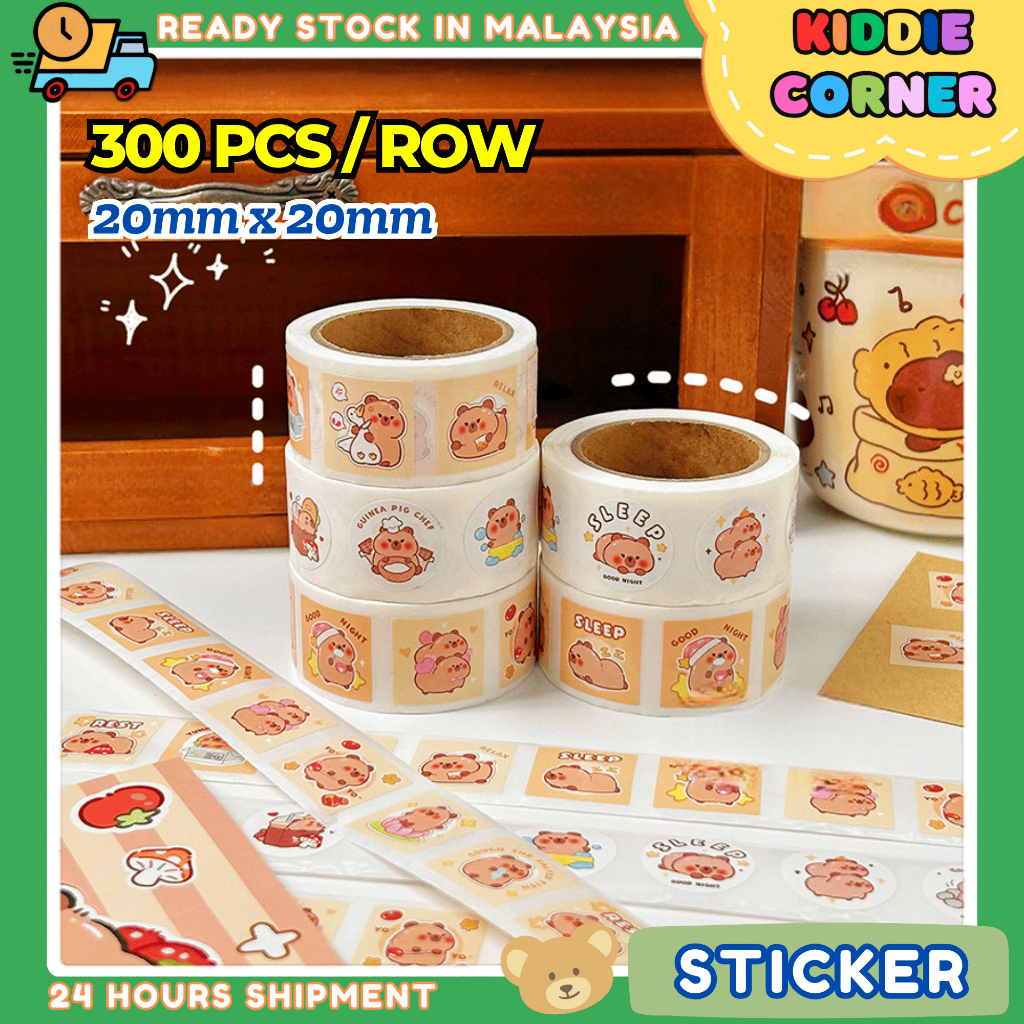 Capybara roll tape sticker planner cute journal stationery gift kids ...