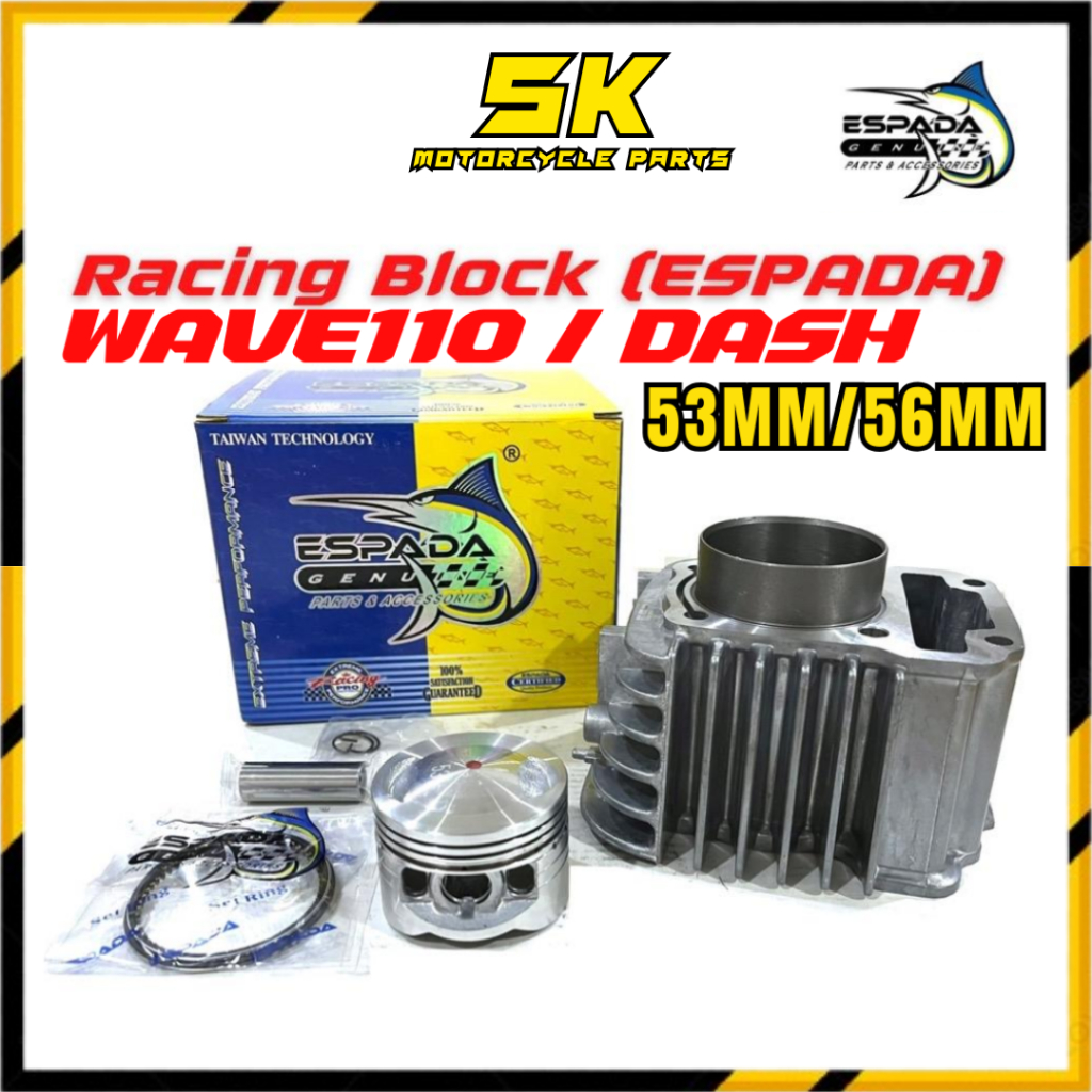 Espada Block Racing Wave110 Wave Alpha Dash110 53mm 56mm 57mm Blok W110 ...