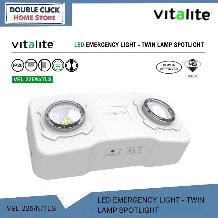 Vitalite VEL 225/N/TLS Twin Lamp Sportlight LED Emergency Light ...