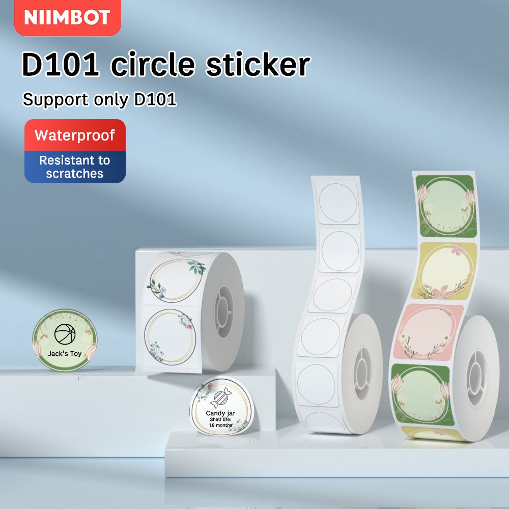 NIIMBOT D101 Color Round Thermal Sticker Label Printer Sticker ...