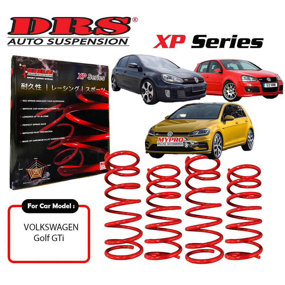 🔥DRS XP SERIES SPORT LOWERD SPRING VOLKSWAGEN GOLF GTI MK5 MK6 MK7 MK8 ...