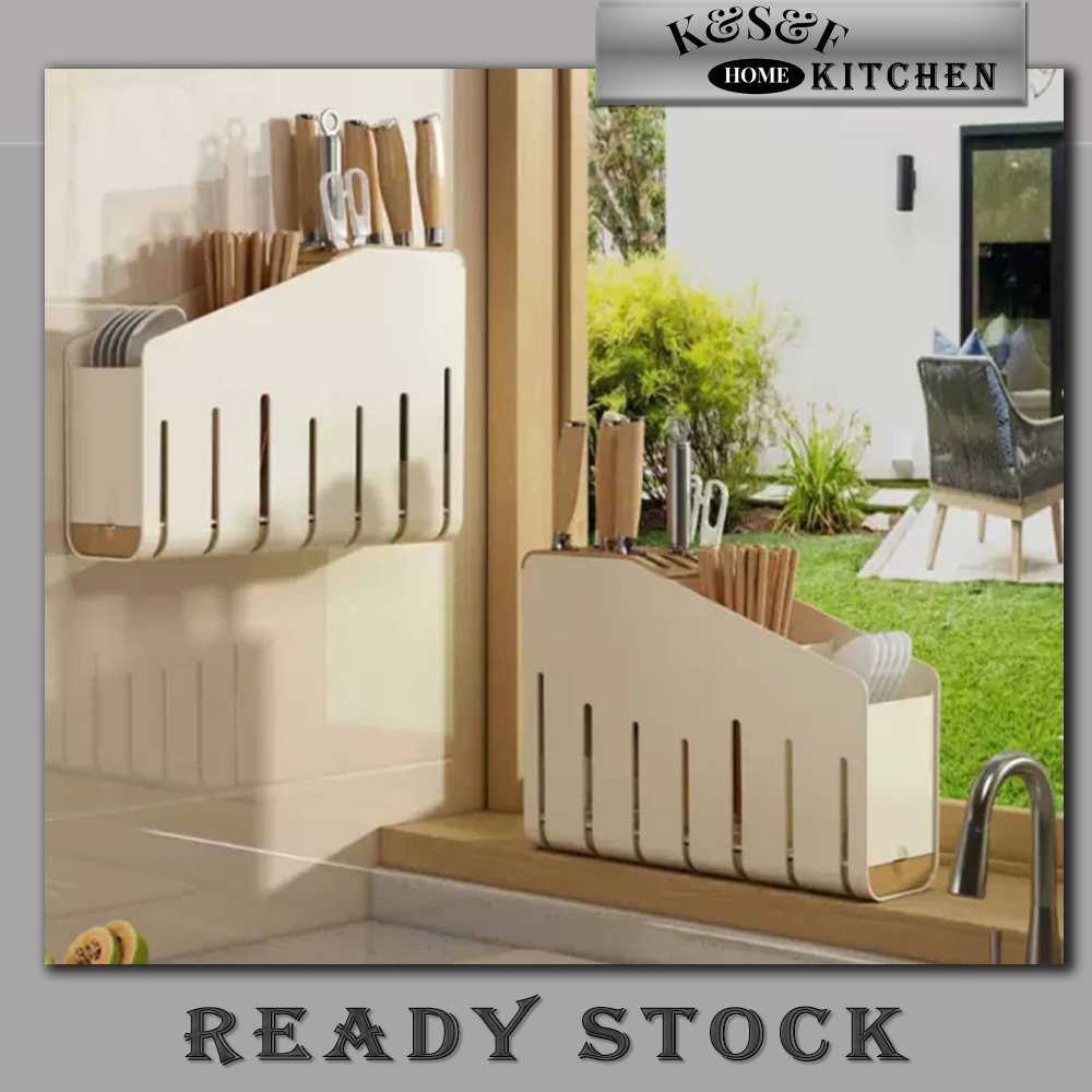 [ Ready Stock ] Multifunctional Wall-mounted Chopstick Knife Holder ...