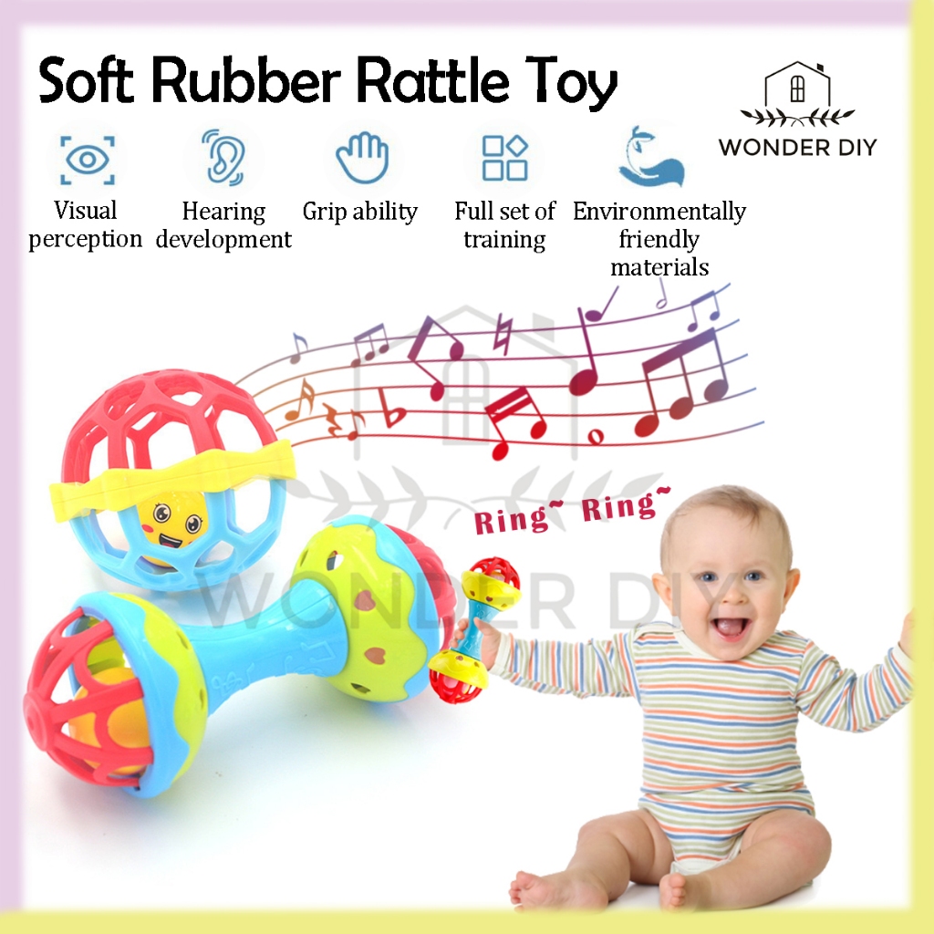 Baby Rattle Toy Soft Silicone BPA free Baby Teether Toys | Shopee Malaysia