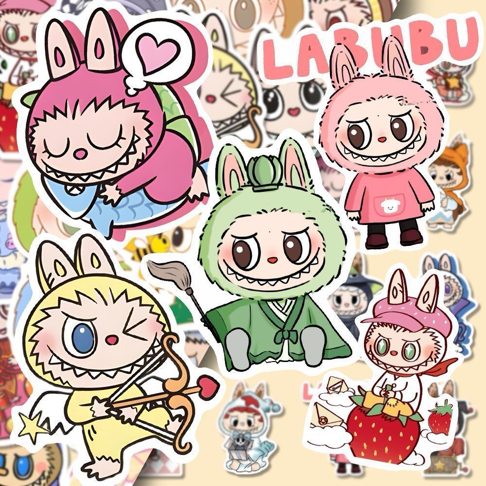 Labubu sticker waterproof 80pcs pack for bottle cute stickers notebook ...