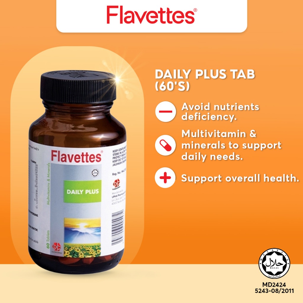 Flavettes Daily Plus Tab (60's) | Shopee Malaysia