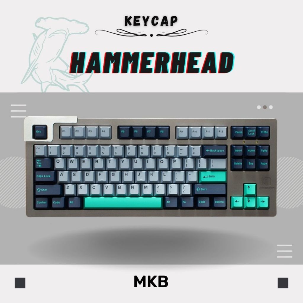 MKB Hammerhead Light PBT Double Shot Cherry Profile Keycap Set for ...