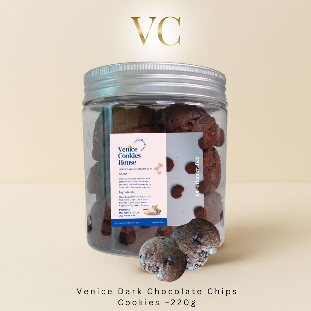 [BEST SNACKS] Venice Dark Chocolate Chip Cookies (90g Bag/220g Bottle ...