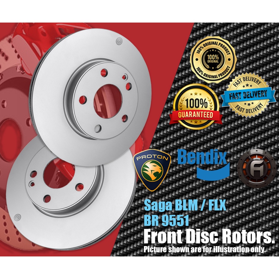 BENDIX | FRONT ROTORS SET | 100% ORIGINAL | PROTON SAGA BLM / FLX | BR ...