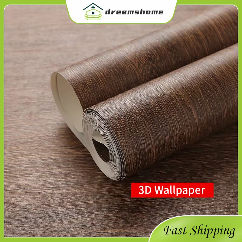 Wood Wallpaper 60cm x 1m Self Adhesive 3D Wood Grain Waterproof PVC ...