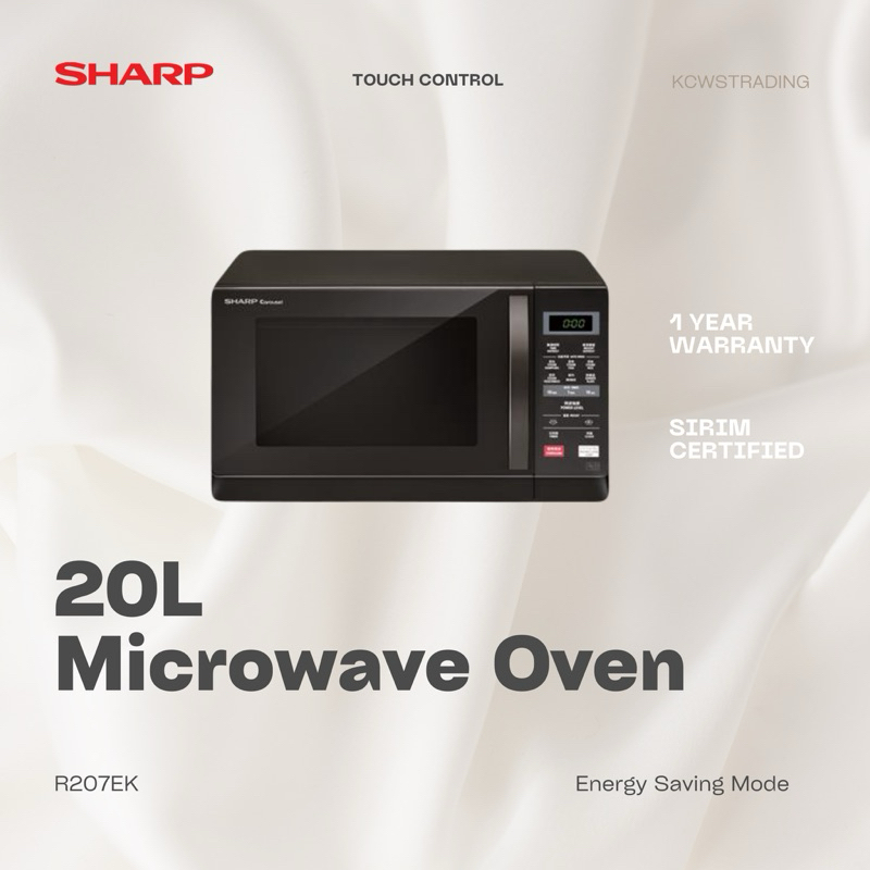 SHARP 20L Microwave Oven R207EK Steam Reheat Defrost Cook Energy Saving ...
