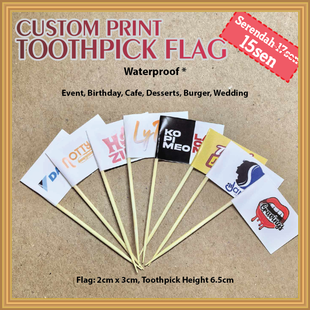 Toothpick Flag Custom Printing | Shopee Malaysia