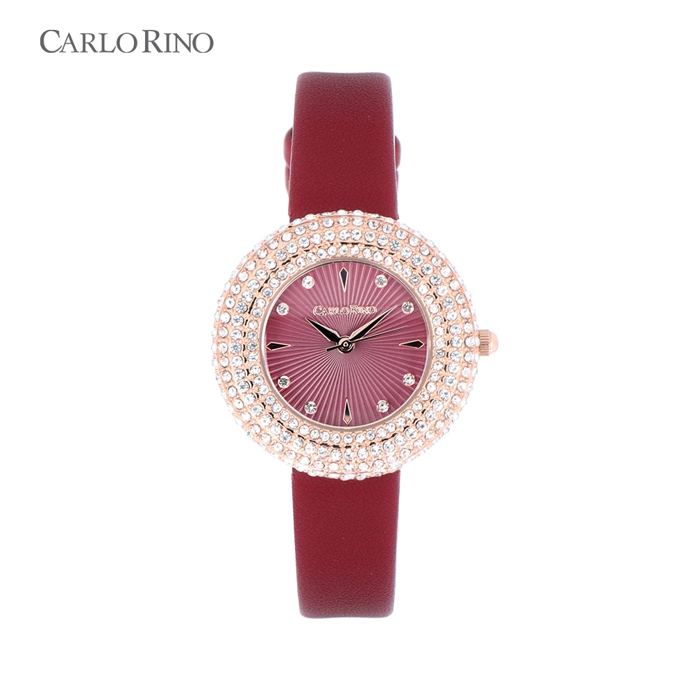 Carlo Rino CR Lumière Timepiece - Maroon | Shopee Malaysia